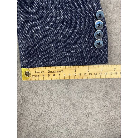 Oak Hill Blazer Mens 2XL Navy Stretch Polka Dot Lined Suit Jacket Career Classic - Picture 15 of 15